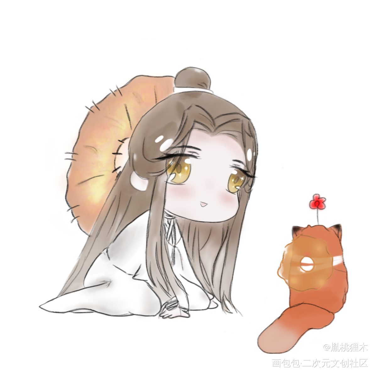 _天官赐福花怜谢怜Q版绘画作品