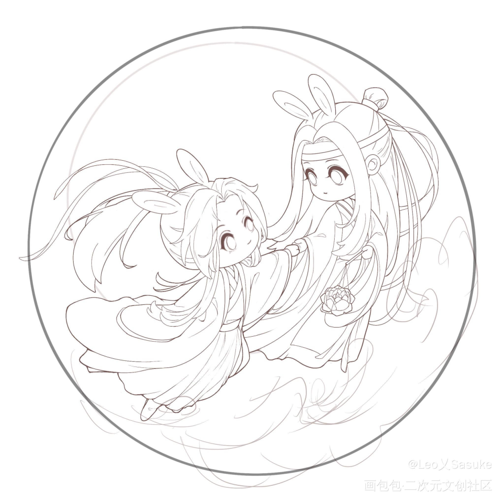 中秋预告2վ'ᴗ' ի_魔道祖师忘羡蓝忘机魏无羡绘画作品