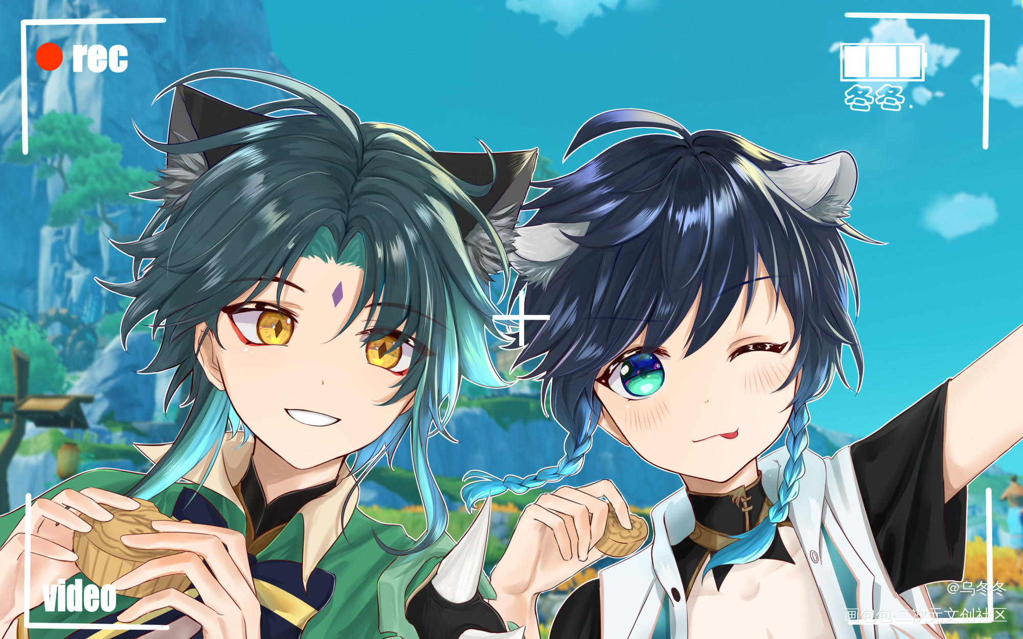 【秋夕礼月】一起来璃月过节喵？_绘画作品