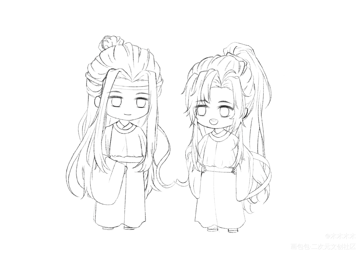 忘羡_魔道祖师忘羡Q版绘画作品