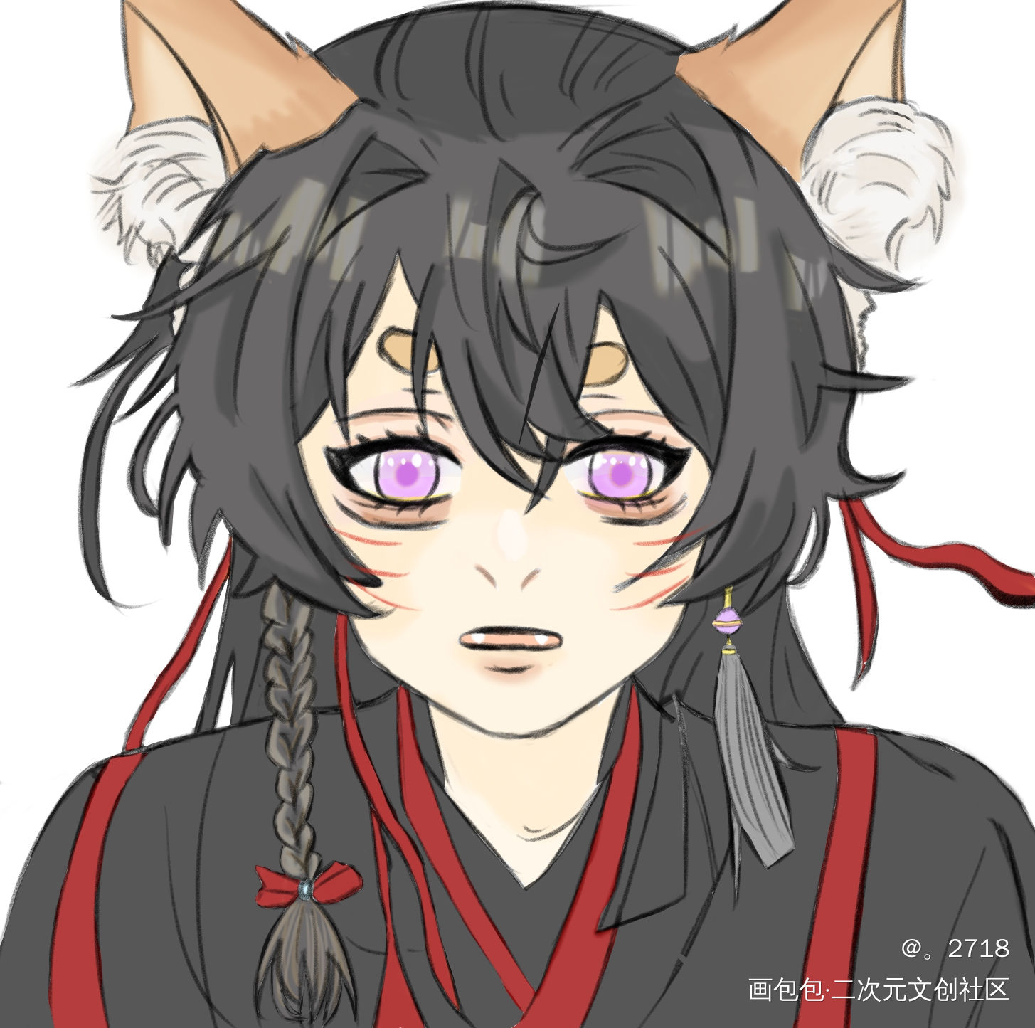 摸了一直狐羡羡_魔道祖师忘羡模板绘画作品