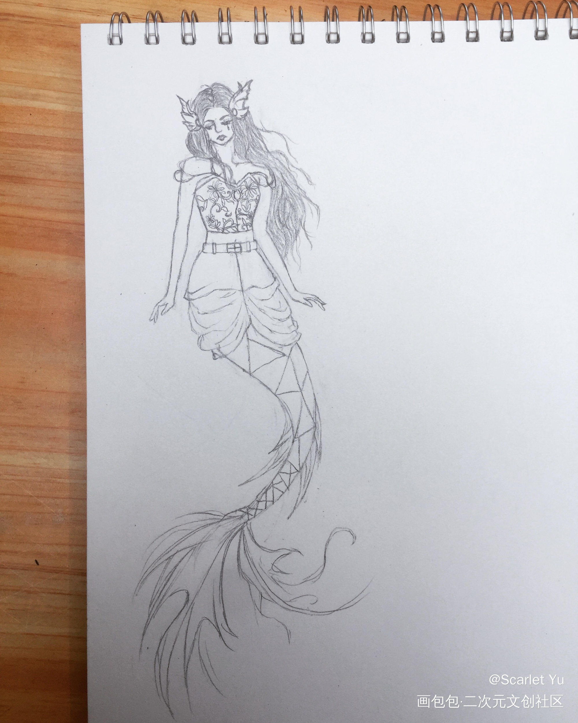美人鱼Mermaid_手绘绘画美人鱼绘画作品