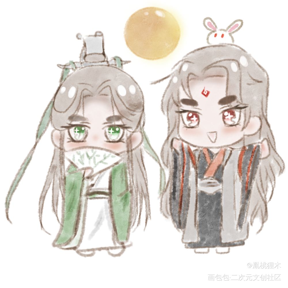 _人渣反派自救系统冰秋沈清秋洛冰河Q版绘画作品