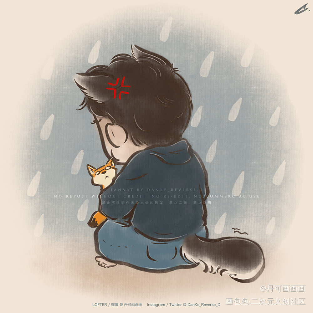 摸个天仙在国外时的小狼狗～_188男团原顾原炀Q版同人绘画作品