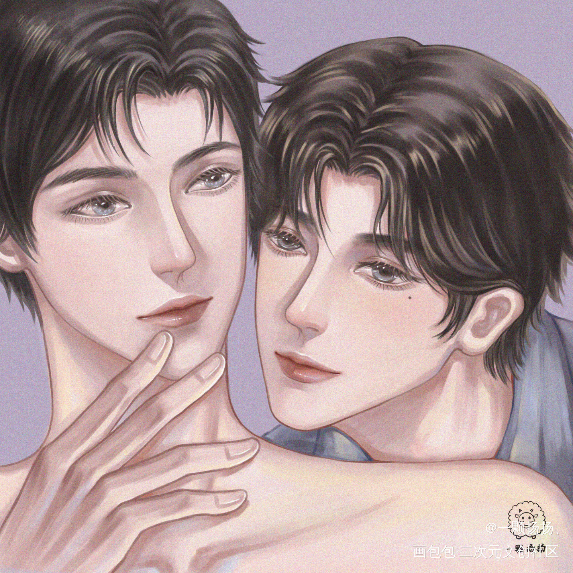 黎叔叔张嘴，我喂你吃月饼_谁把谁当真188男团妹叔绘画作品