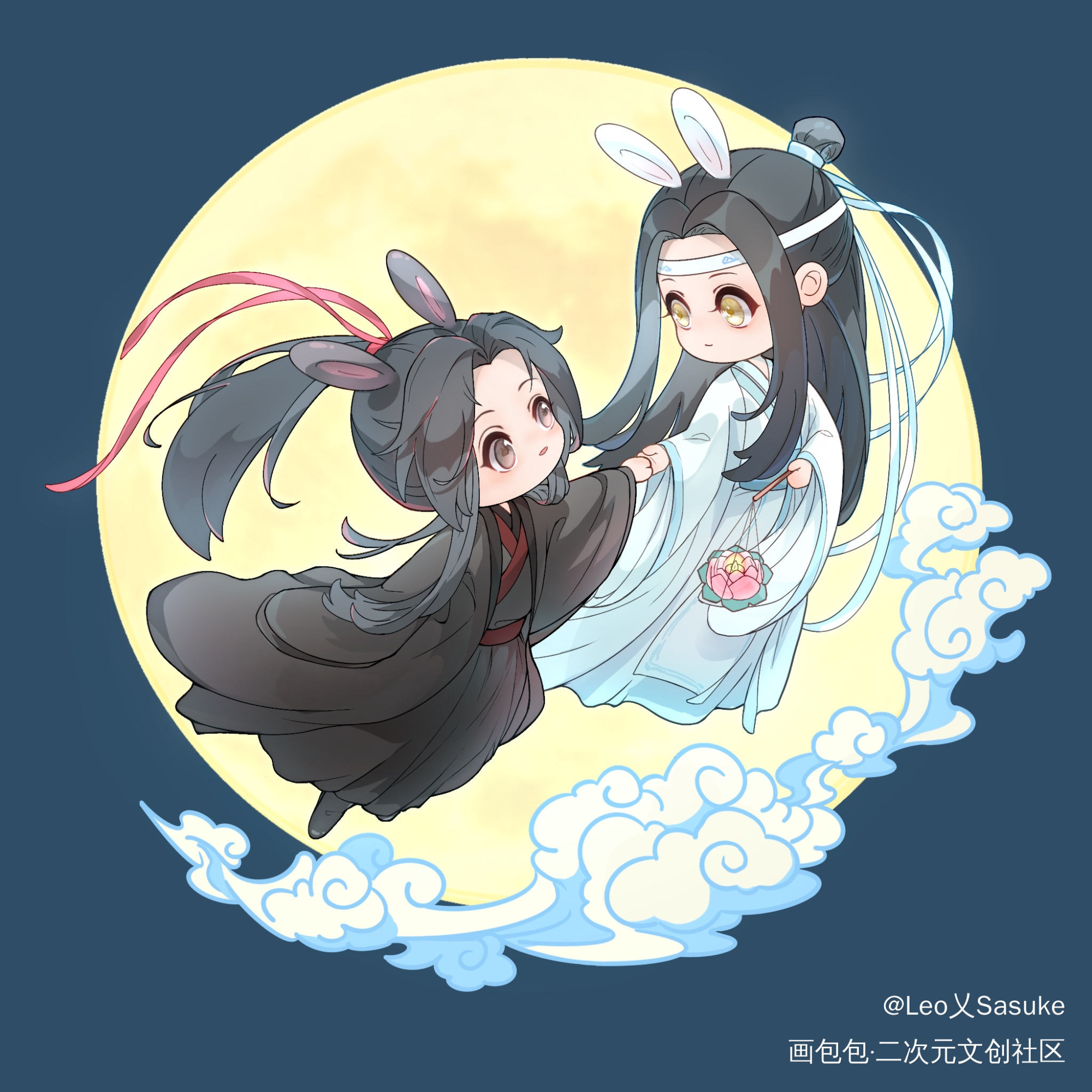 ( *ˊᵕˋ)✩︎‧_魔道祖师忘羡蓝忘机魏无羡绘画作品