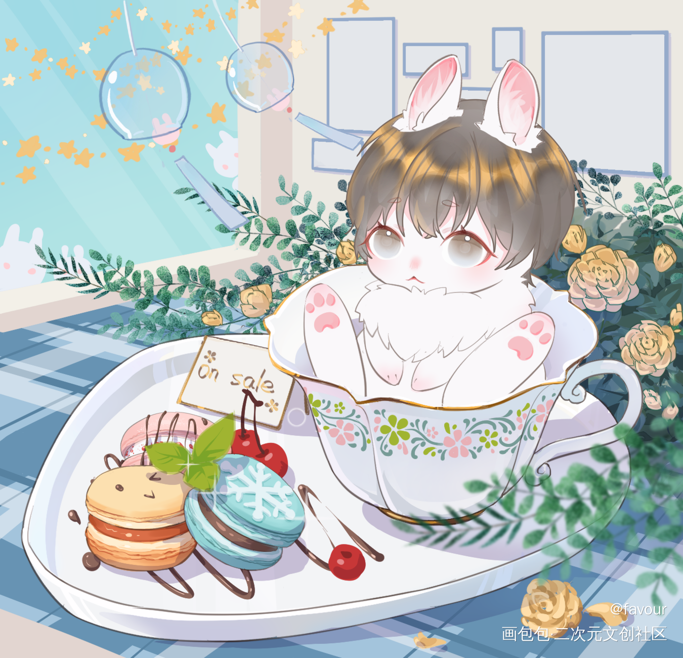兔兔秀秀_娘娘腔188男团群秀李程秀约稿绘画作品