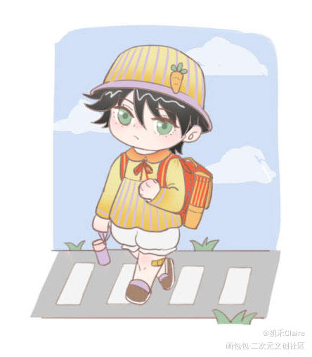 幼稚园惠惠_咒术回战伏黑惠Q版插画同人绘画作品