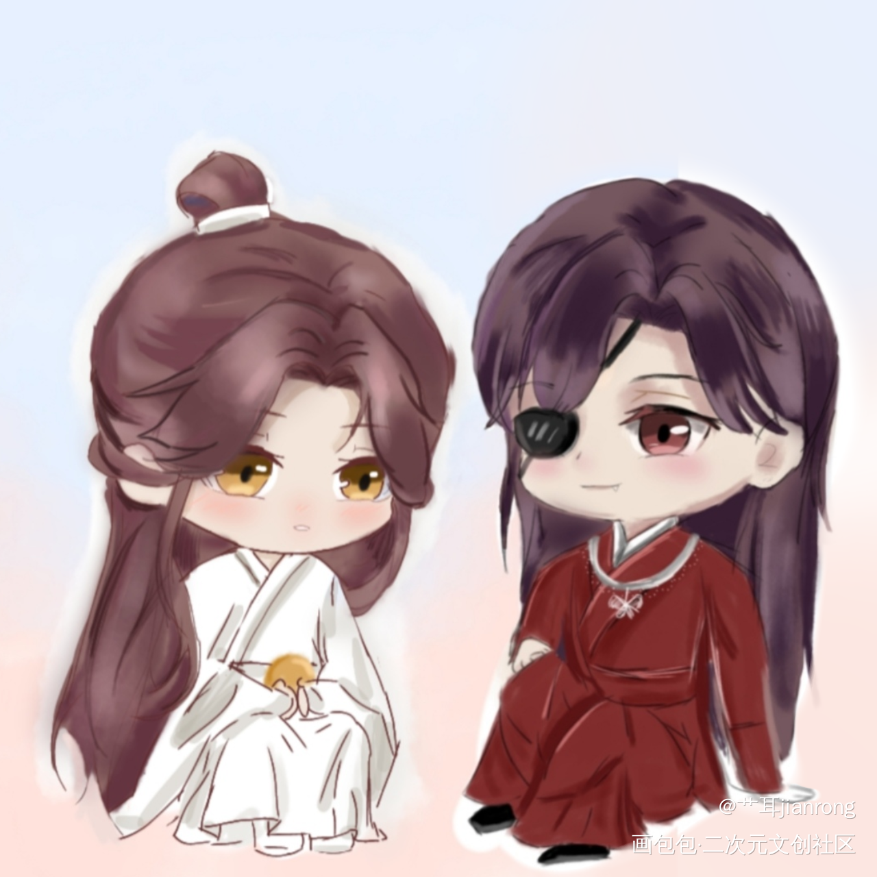 天官赐福_天官赐福花怜绘画作品