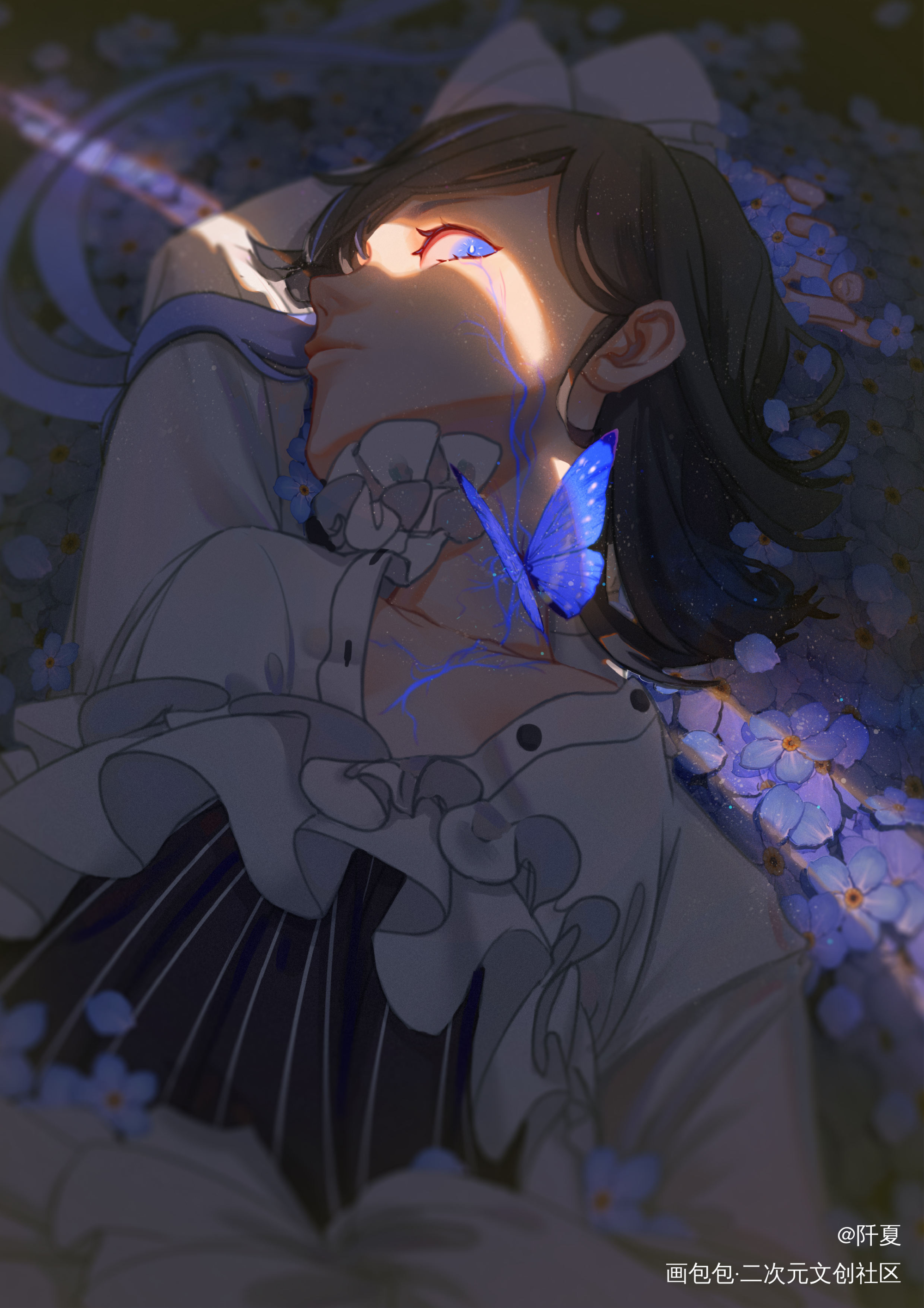 自设_平涂插画自设板绘绘画原创oc绘画作品