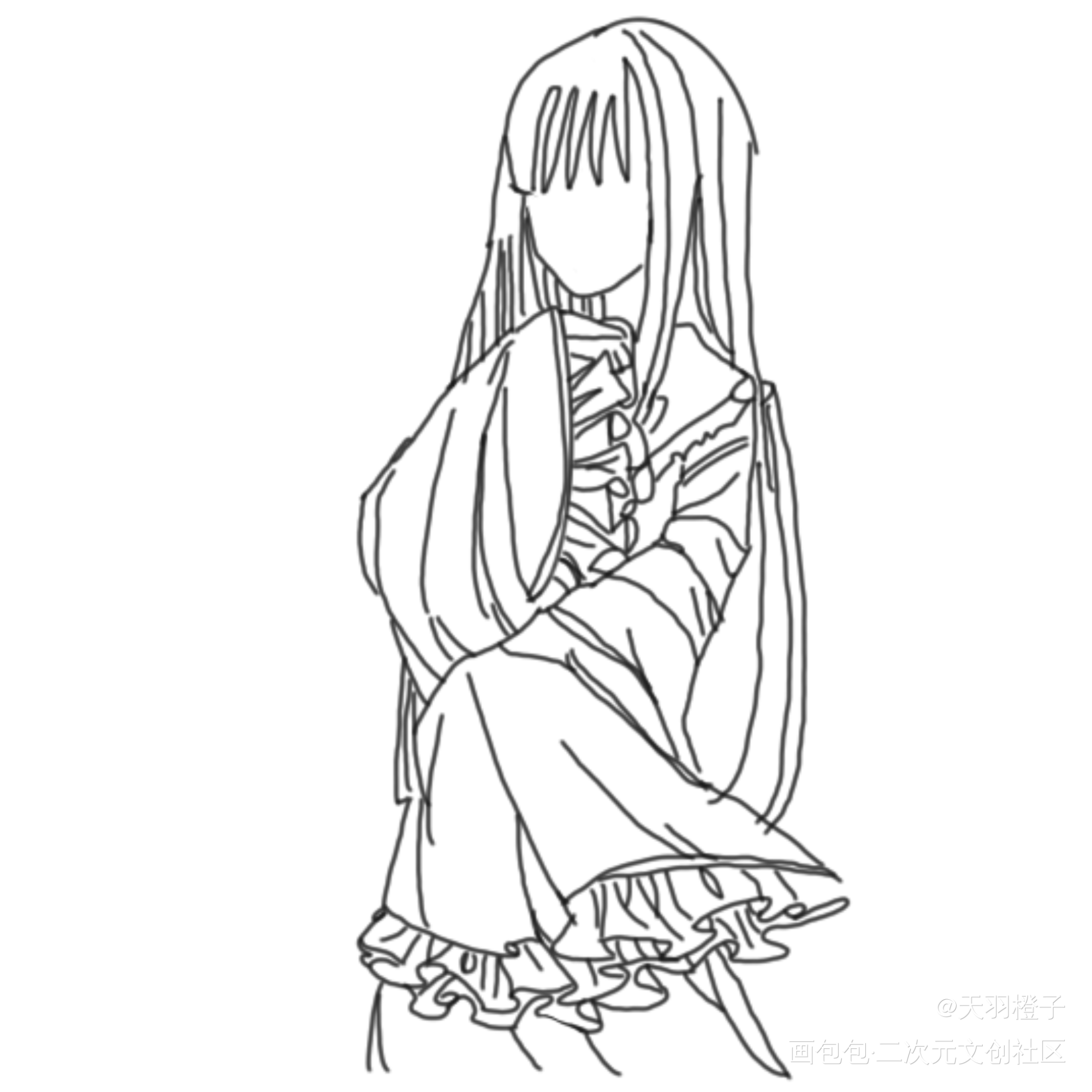 头发毁所有_Q版绘画作品
