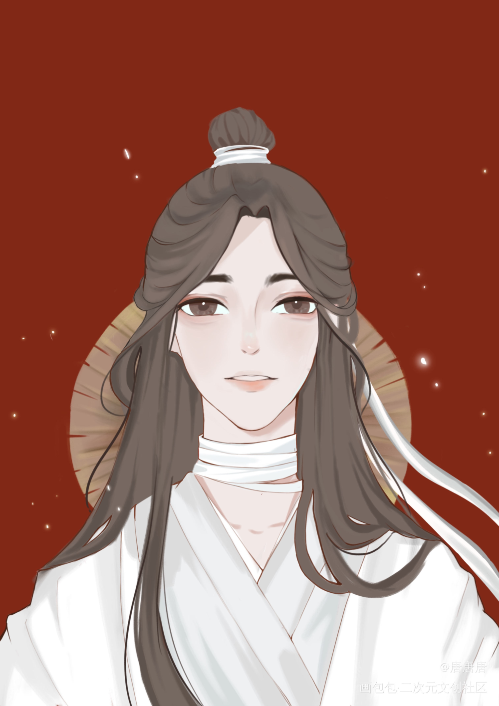 《天官赐福》谢怜_天官赐福花怜谢怜花城古风平涂绘画作品
