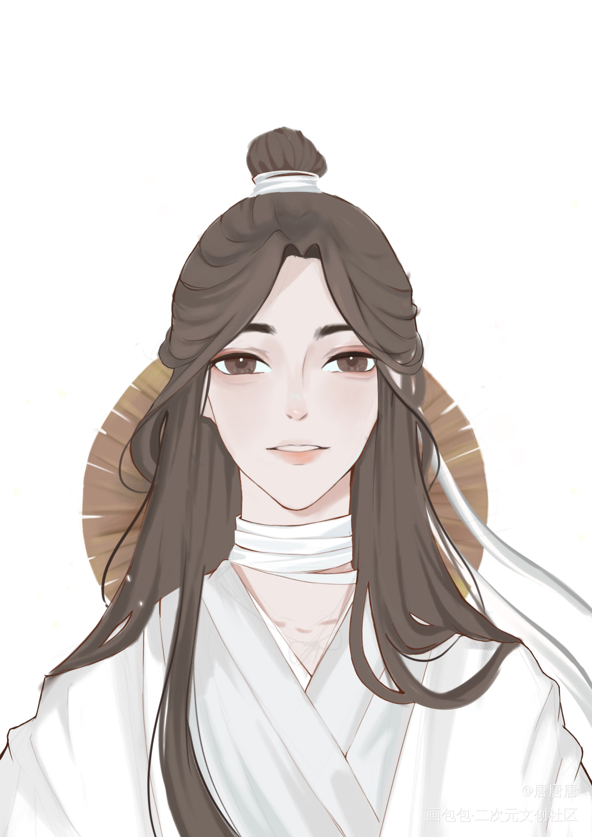 《天官赐福》谢怜_天官赐福花怜谢怜花城古风平涂绘画作品