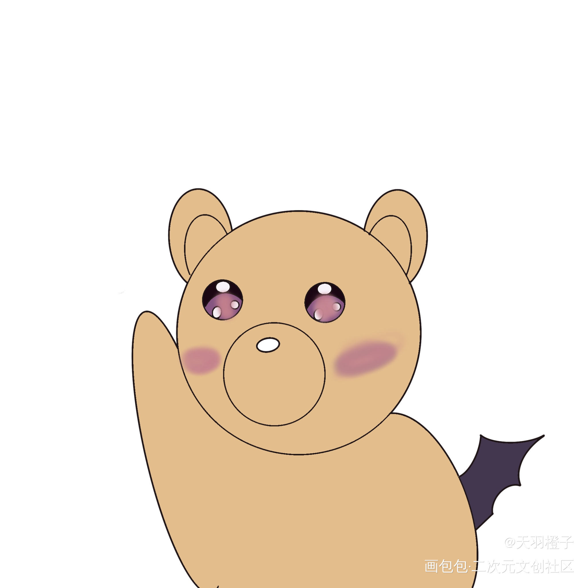可爱的熊_Q版绘画作品