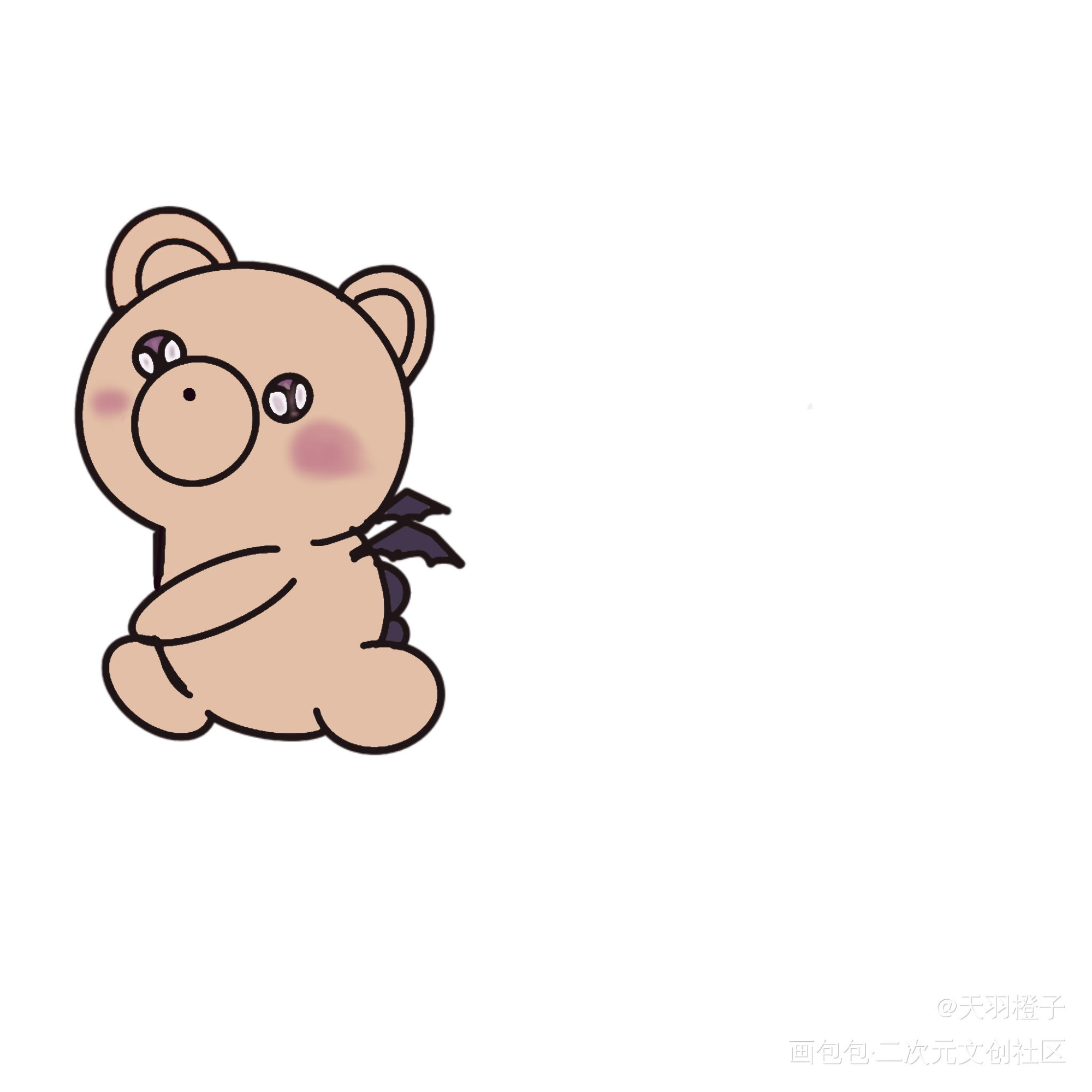 可爱的熊_Q版绘画作品