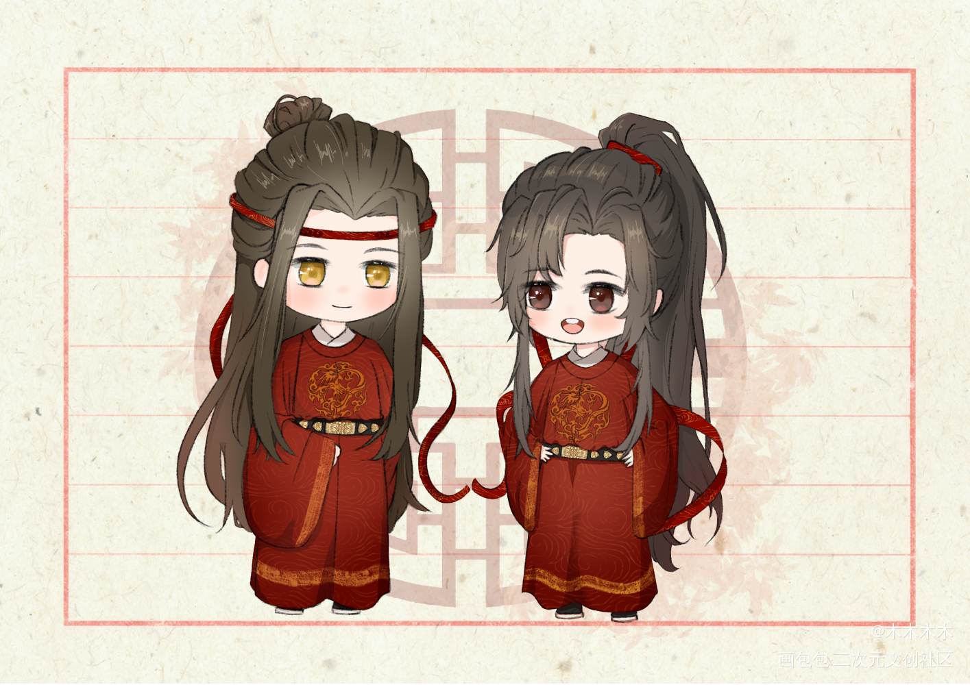 忘羡_魔道祖师忘羡墨香铜臭绘画作品