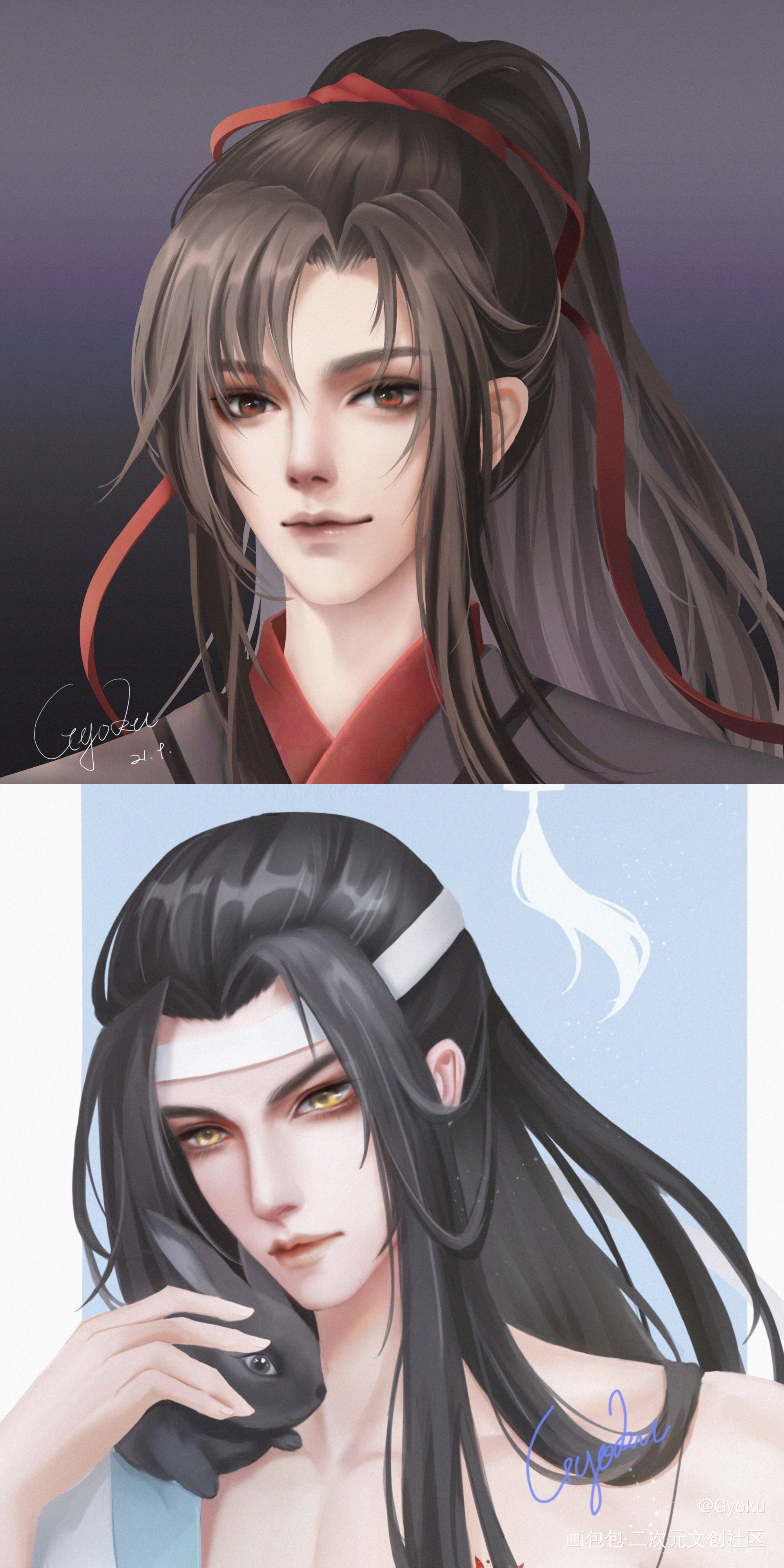 忘羡_魔道祖师忘羡蓝忘机魏无羡古风厚涂同人我要上首页板绘绘画作品