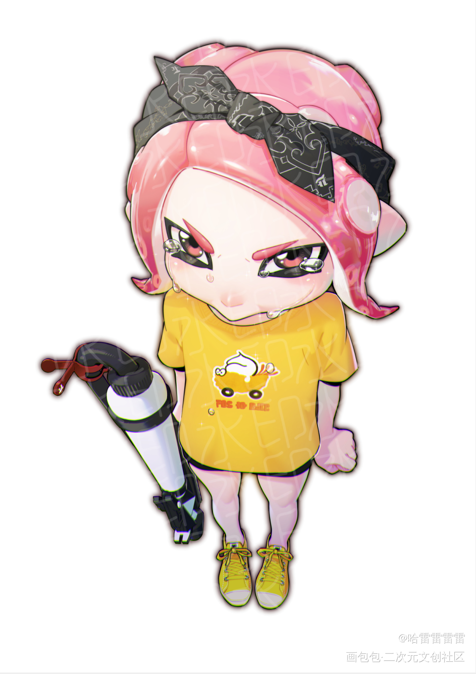 やられた、、、_Splatoon2立绘日系插画同人喷射战士画画板绘插画板绘绘画绘画作品