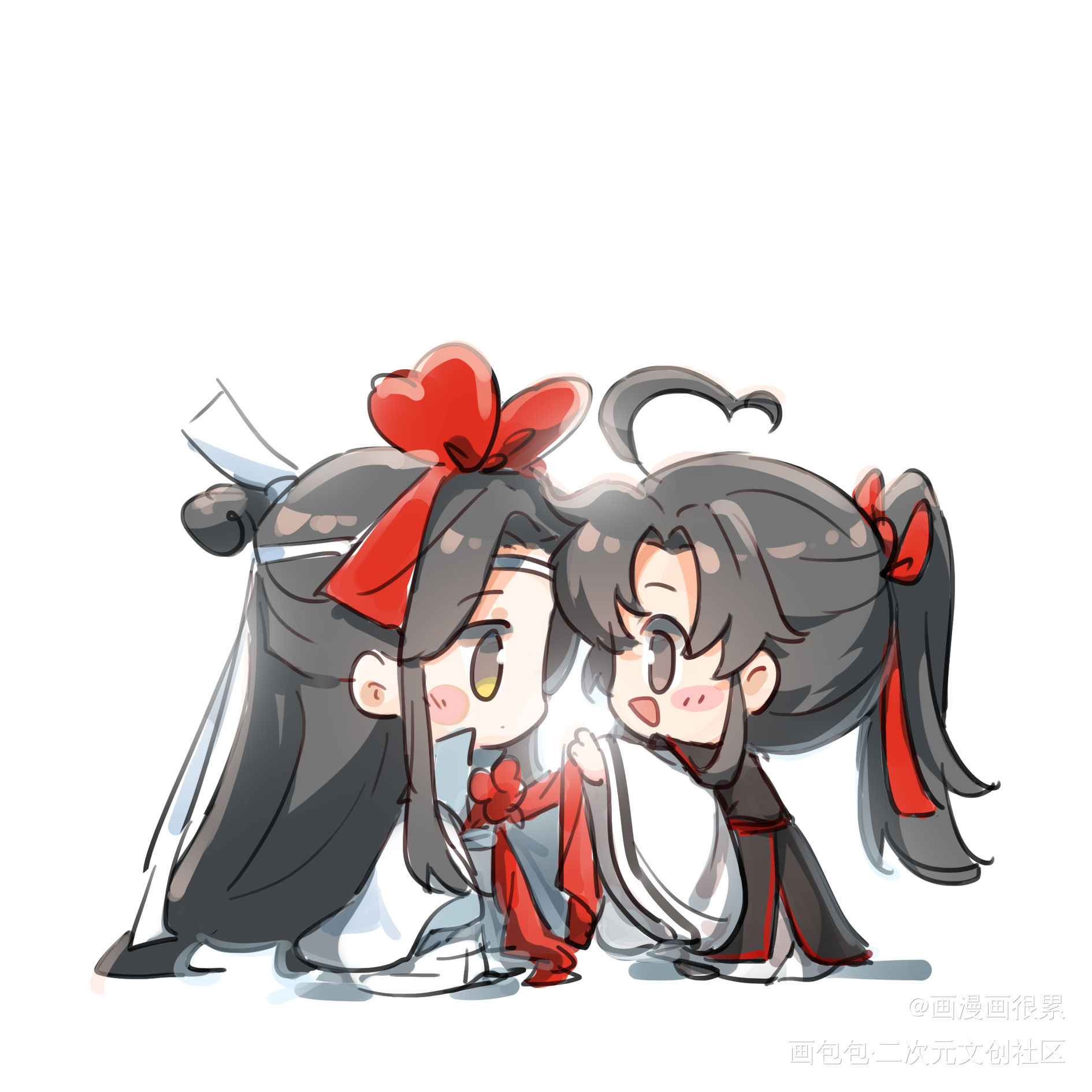 礼物_魔道祖师忘羡Q版绘画作品