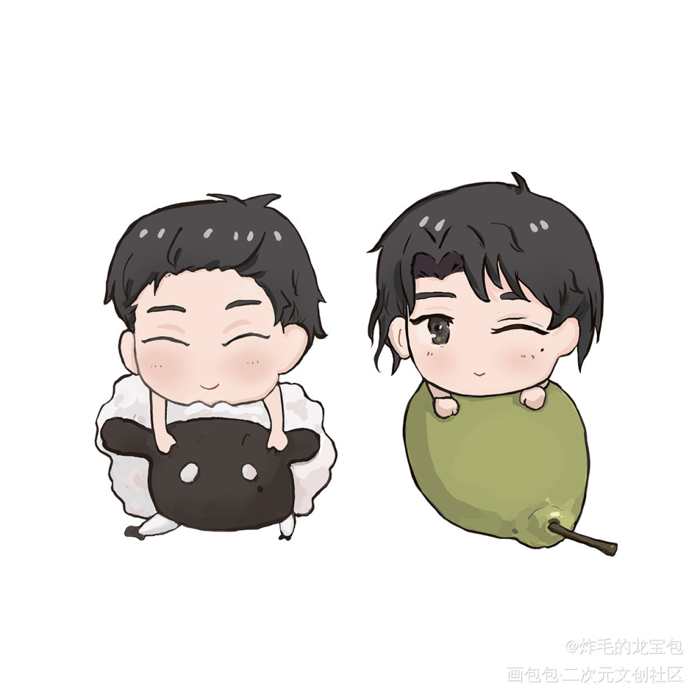 抱抱_谁把谁当真188男团妹叔Q版绘画作品