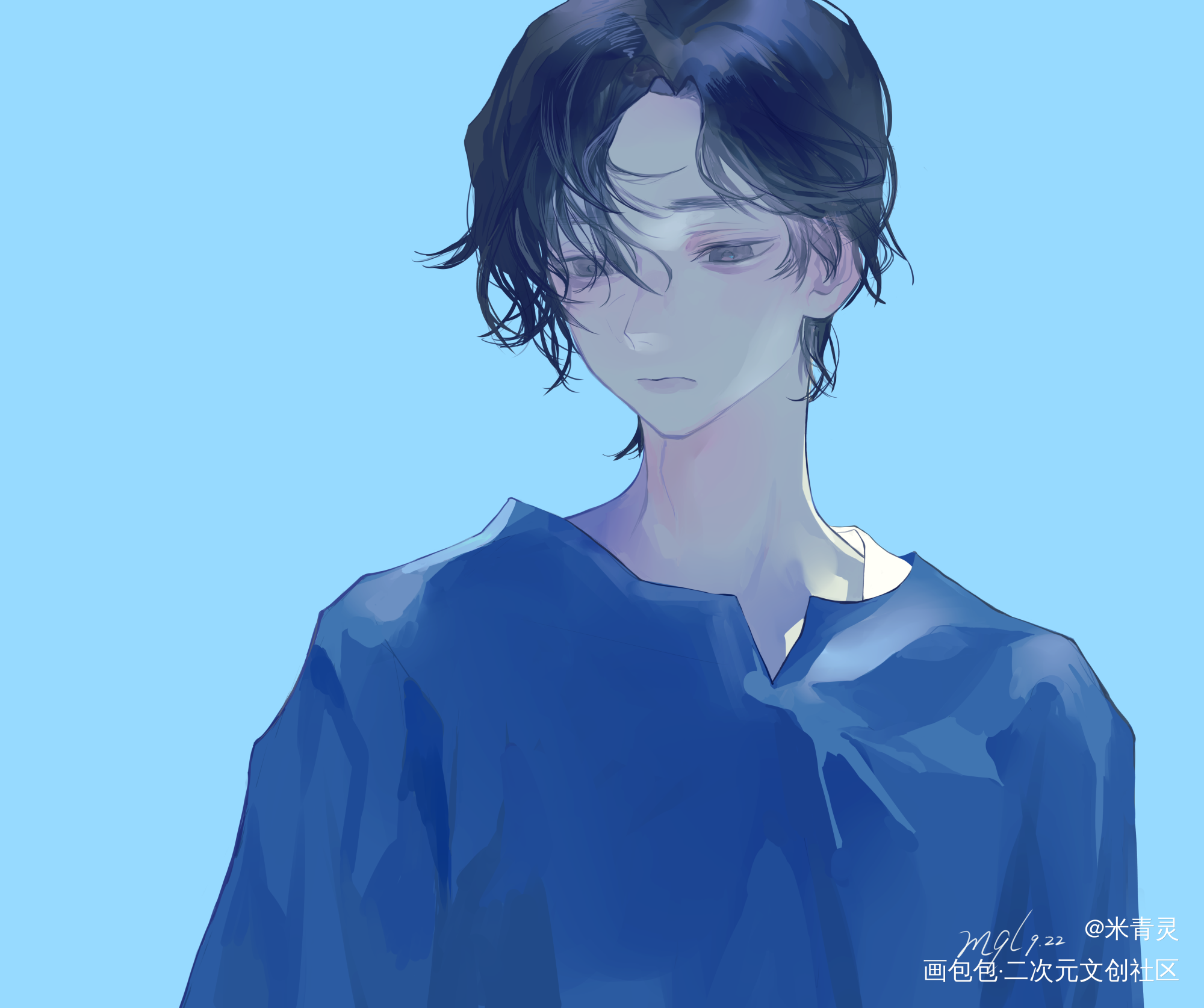 米七_厚涂日系道枝骏佑摸鱼板写绘画绘画作品
