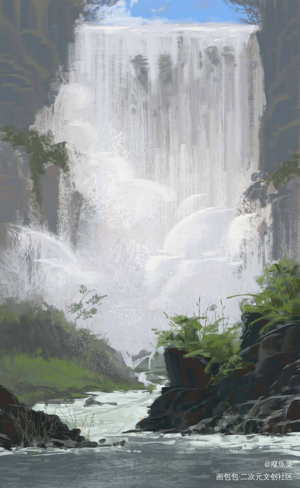 速涂练习_厚涂原画场景绘画插画半原创绘画作品