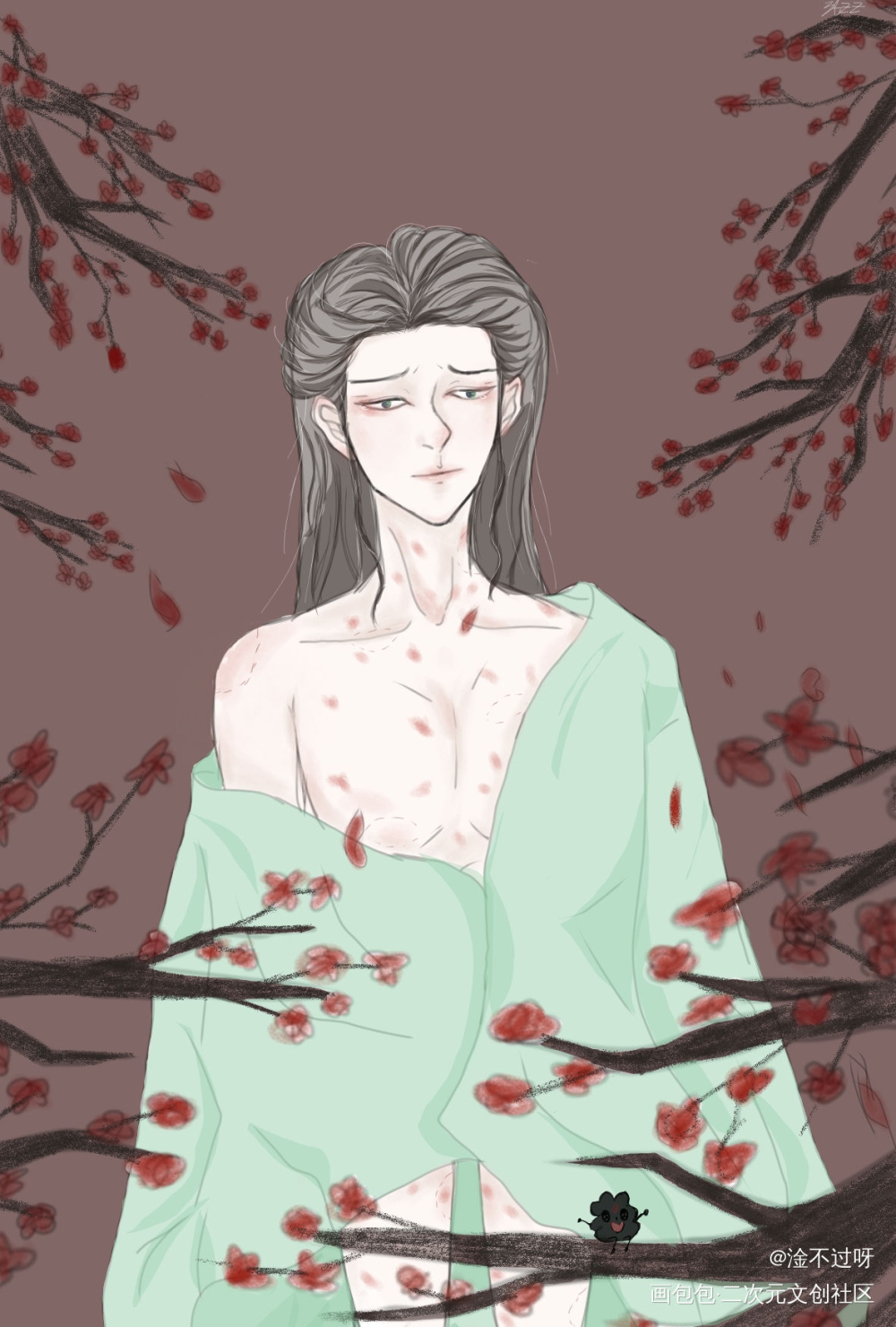 沈劳斯哭唧唧_人渣反派自救系统冰秋沈清秋洛冰河古风厚涂平涂墨香铜臭绘画绘画作品