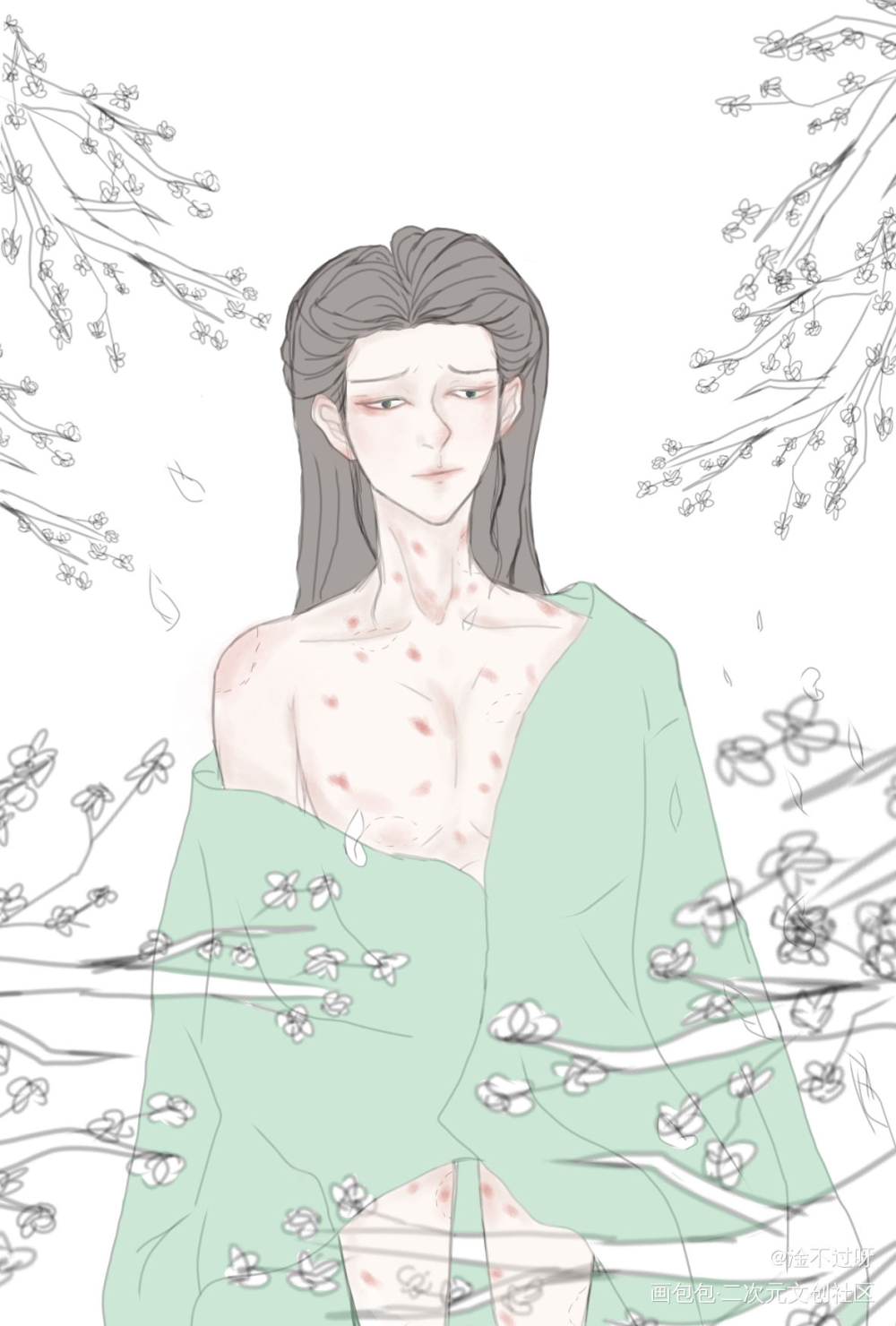 沈劳斯哭唧唧_人渣反派自救系统冰秋沈清秋洛冰河古风厚涂平涂墨香铜臭绘画绘画作品
