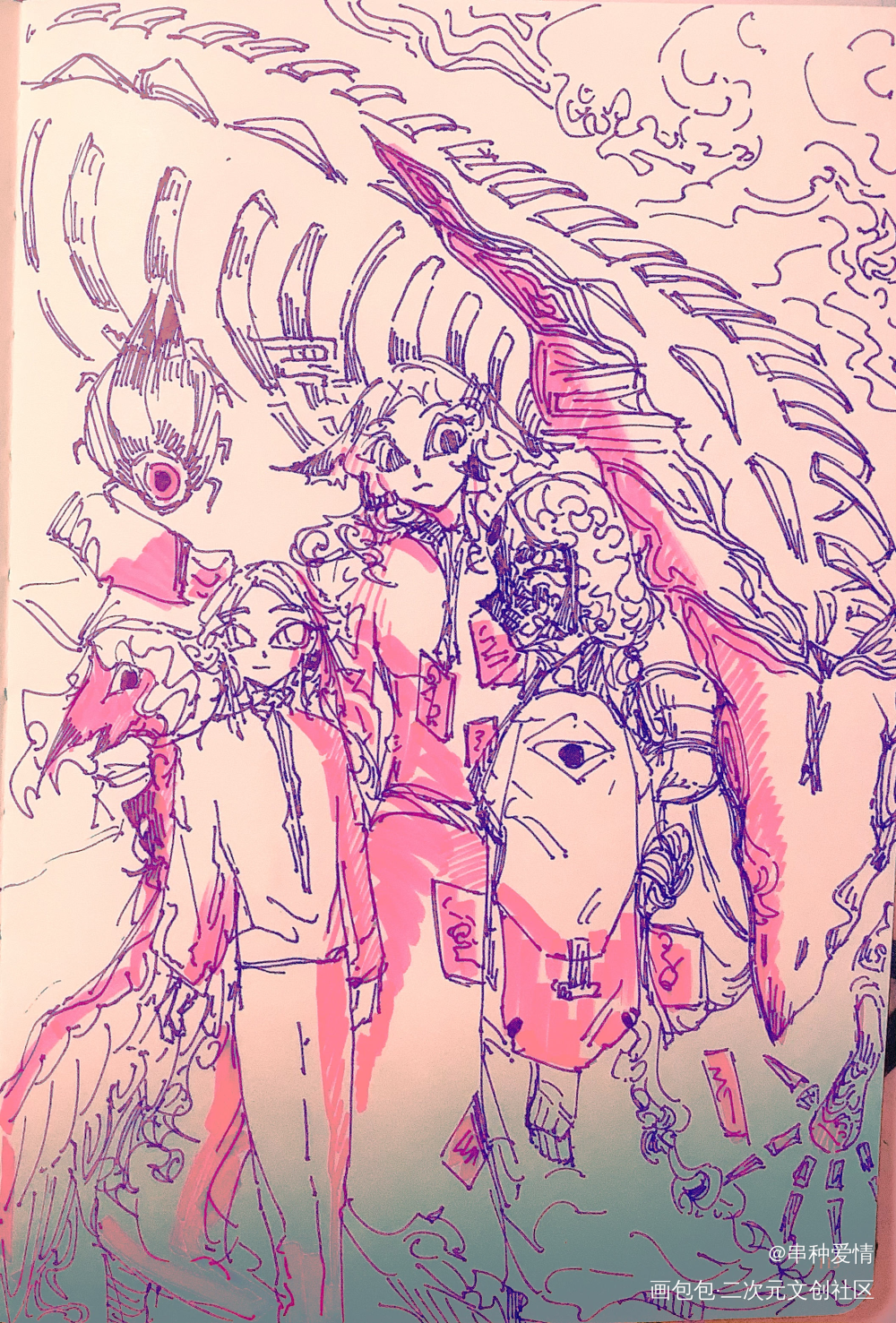 _手绘摸鱼原创oc绘画作品