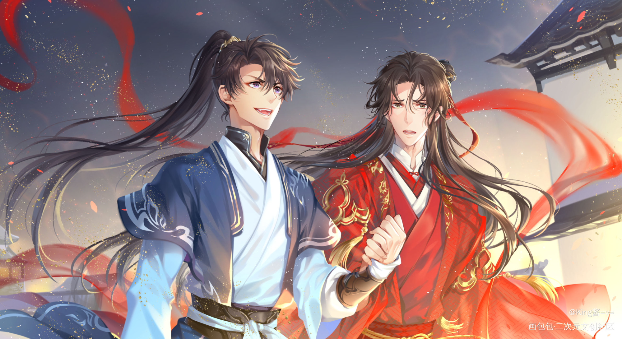 冥府公认夫夫_二哈和他的白猫师尊燃晚厚涂绘画作品