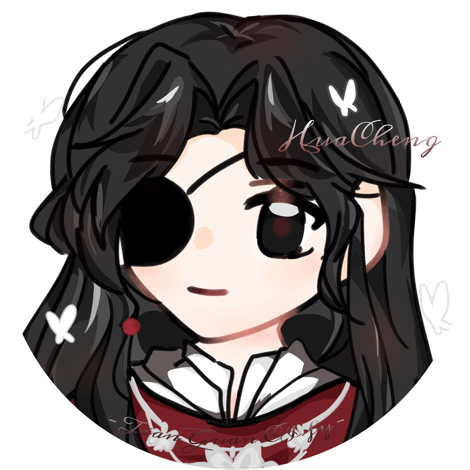 加了边框～想开无料问问有人要嘛_天官赐福花城绘画作品
