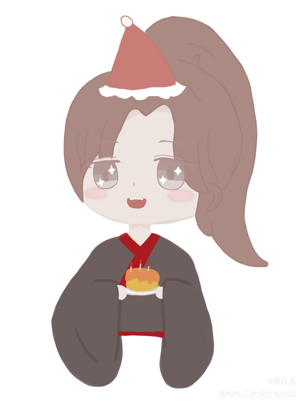 羡羡生日快乐✧٩(ˊωˋ*)و_魔道祖师魏无羡平涂Q版指绘绘画作品