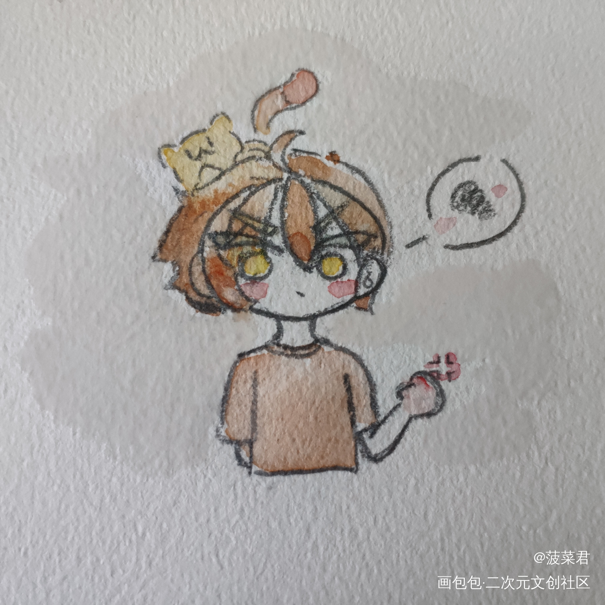 水彩_水彩Q版原创绘画作品