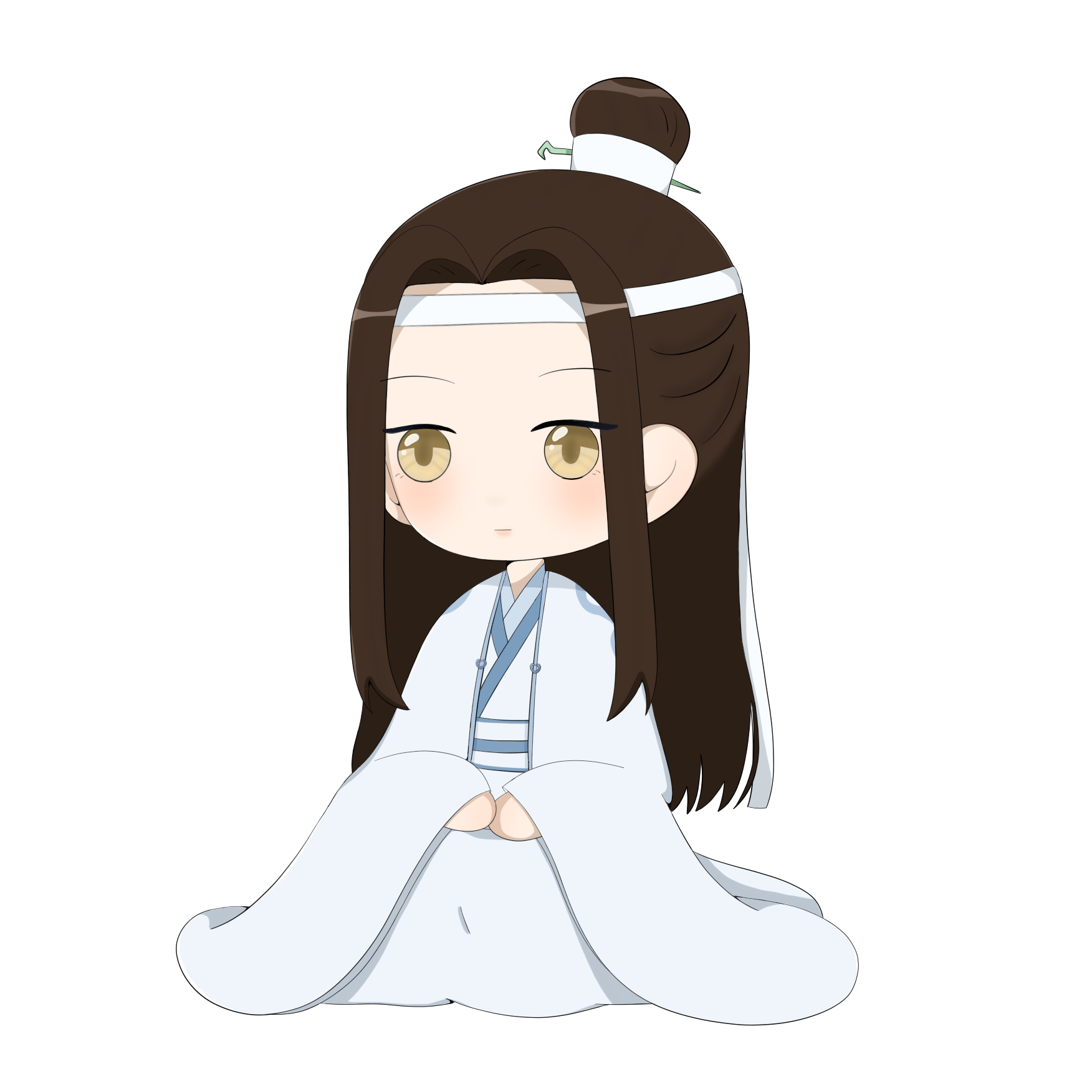 小仙君_魔道祖师忘羡蓝忘机平涂Q版绘画绘画作品