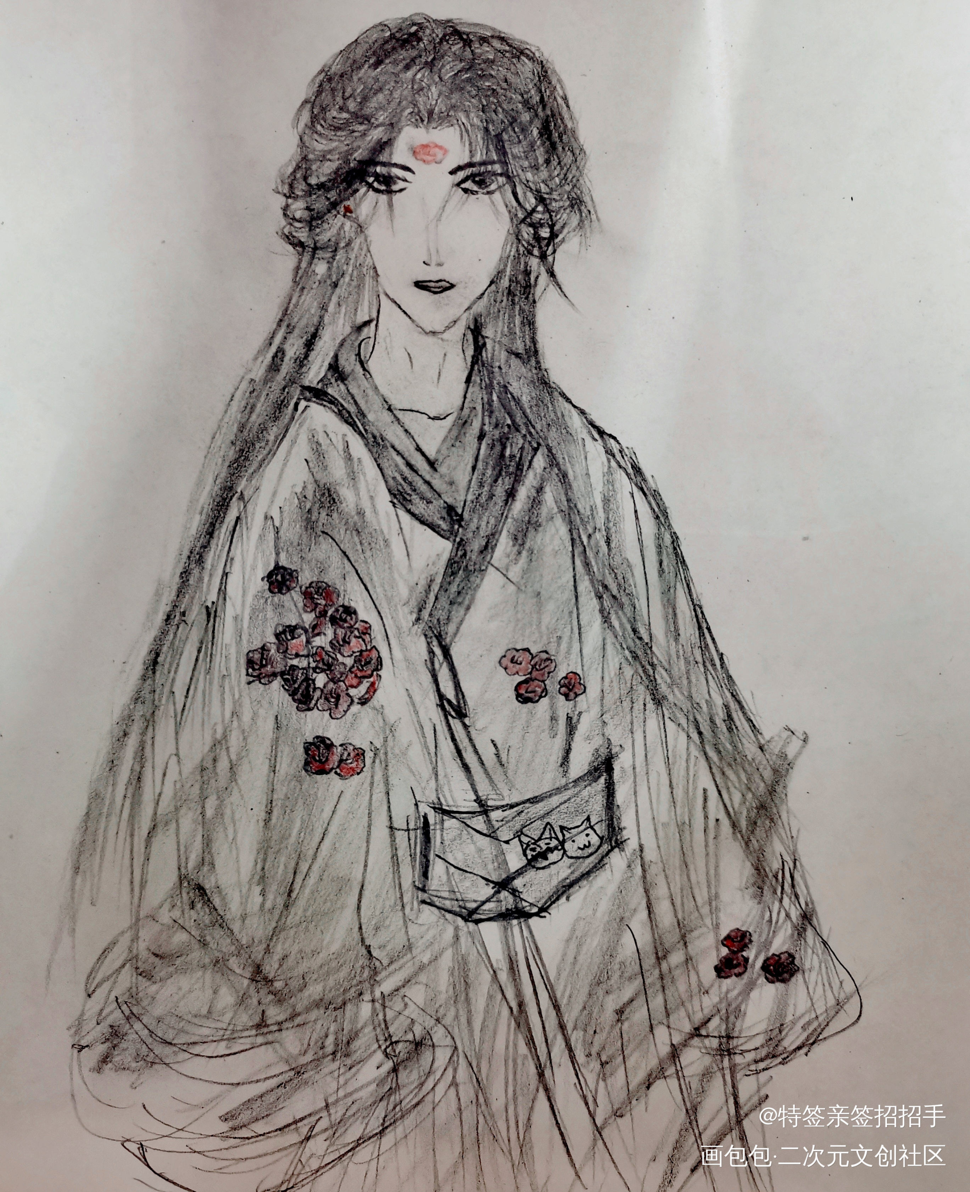 楚晚宁_二哈和他的白猫师尊楚晚宁手绘绘画作品