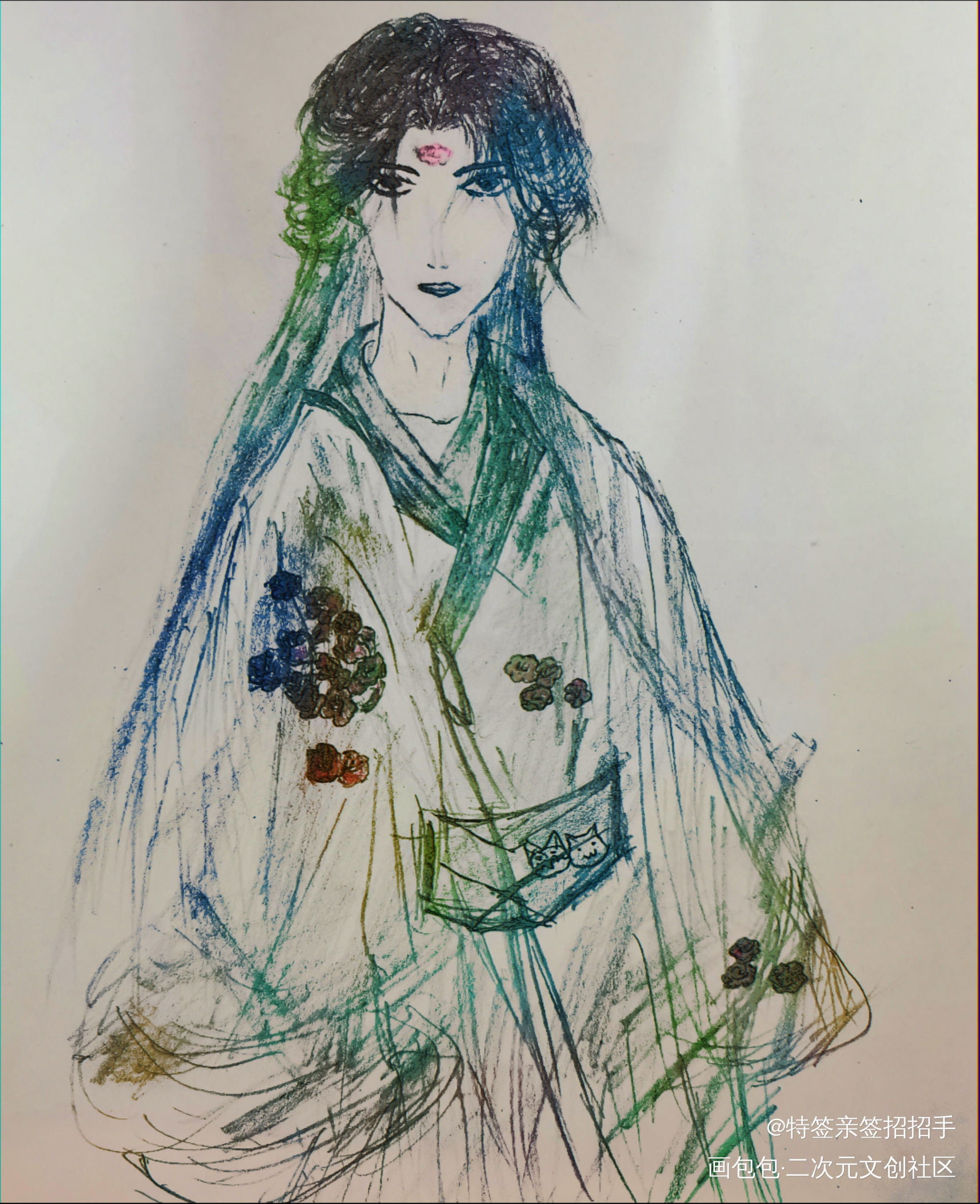 楚晚宁_二哈和他的白猫师尊楚晚宁手绘绘画作品