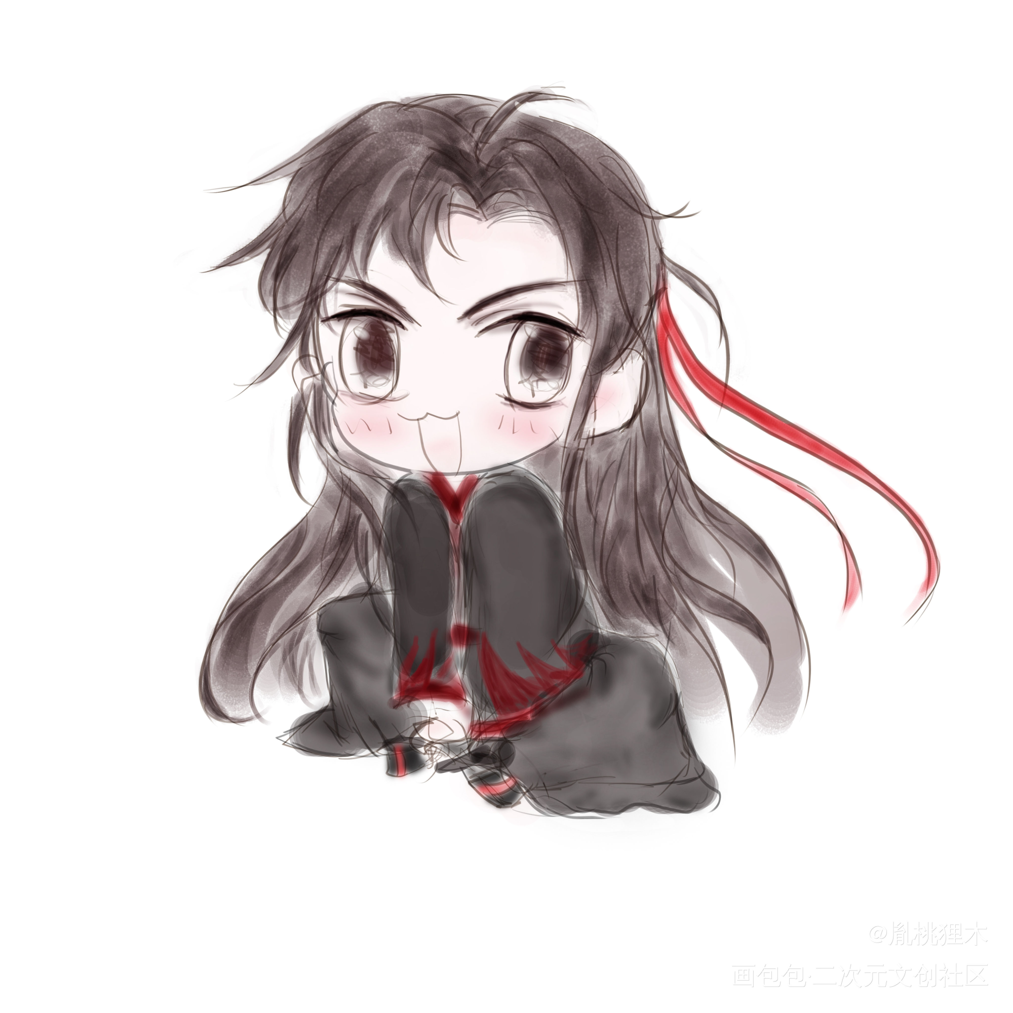 _魔道祖师魏无羡Q版模板绘画作品