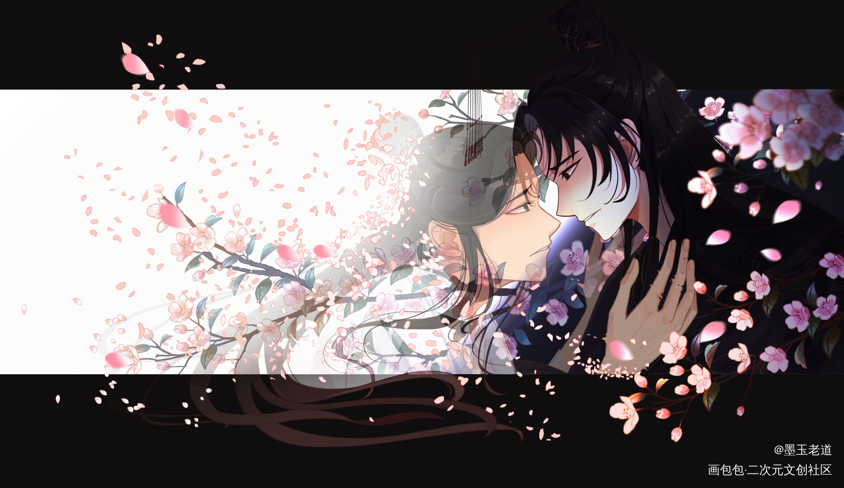 难寻少年时_二哈和他的白猫师尊燃晚手绘古风绘画作品