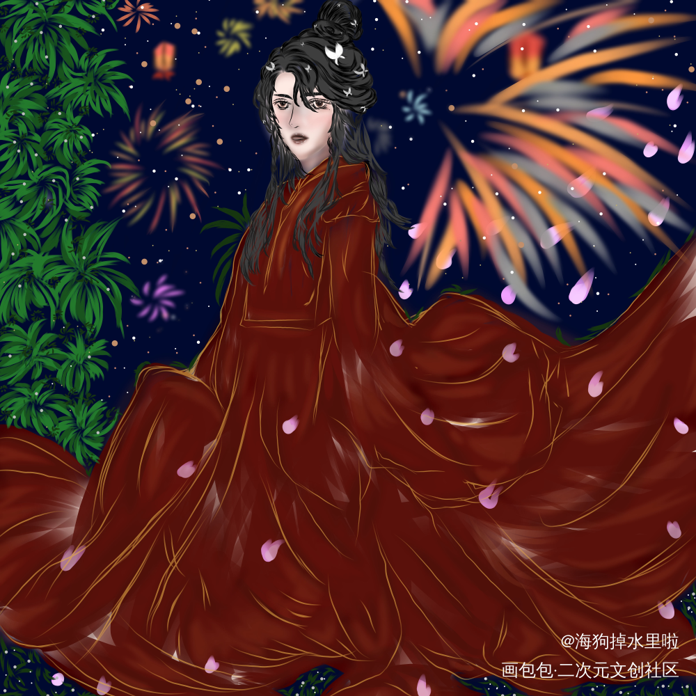 草图很菜，上色毁一切_平涂指绘绘画作品