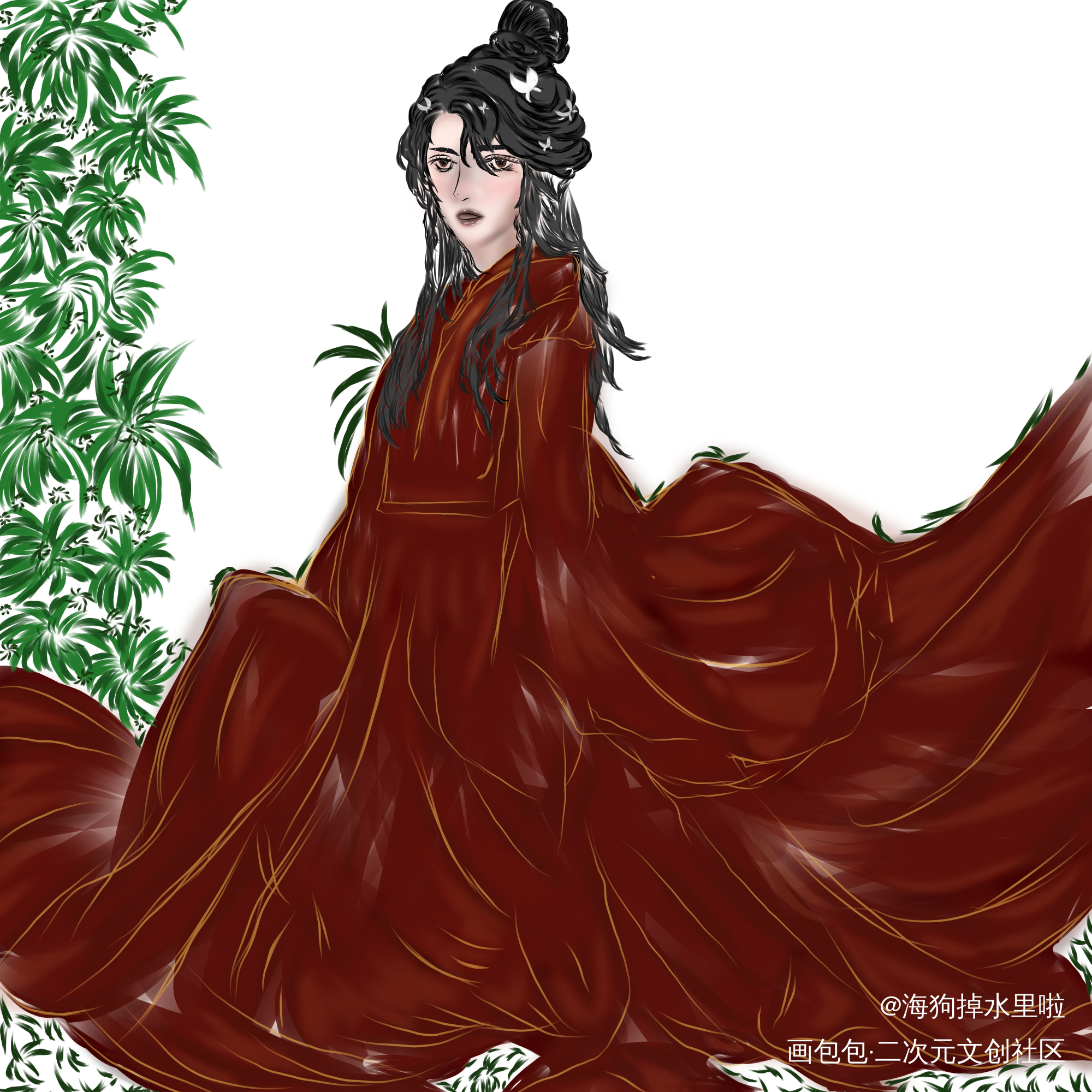 草图很菜，上色毁一切_平涂指绘绘画作品
