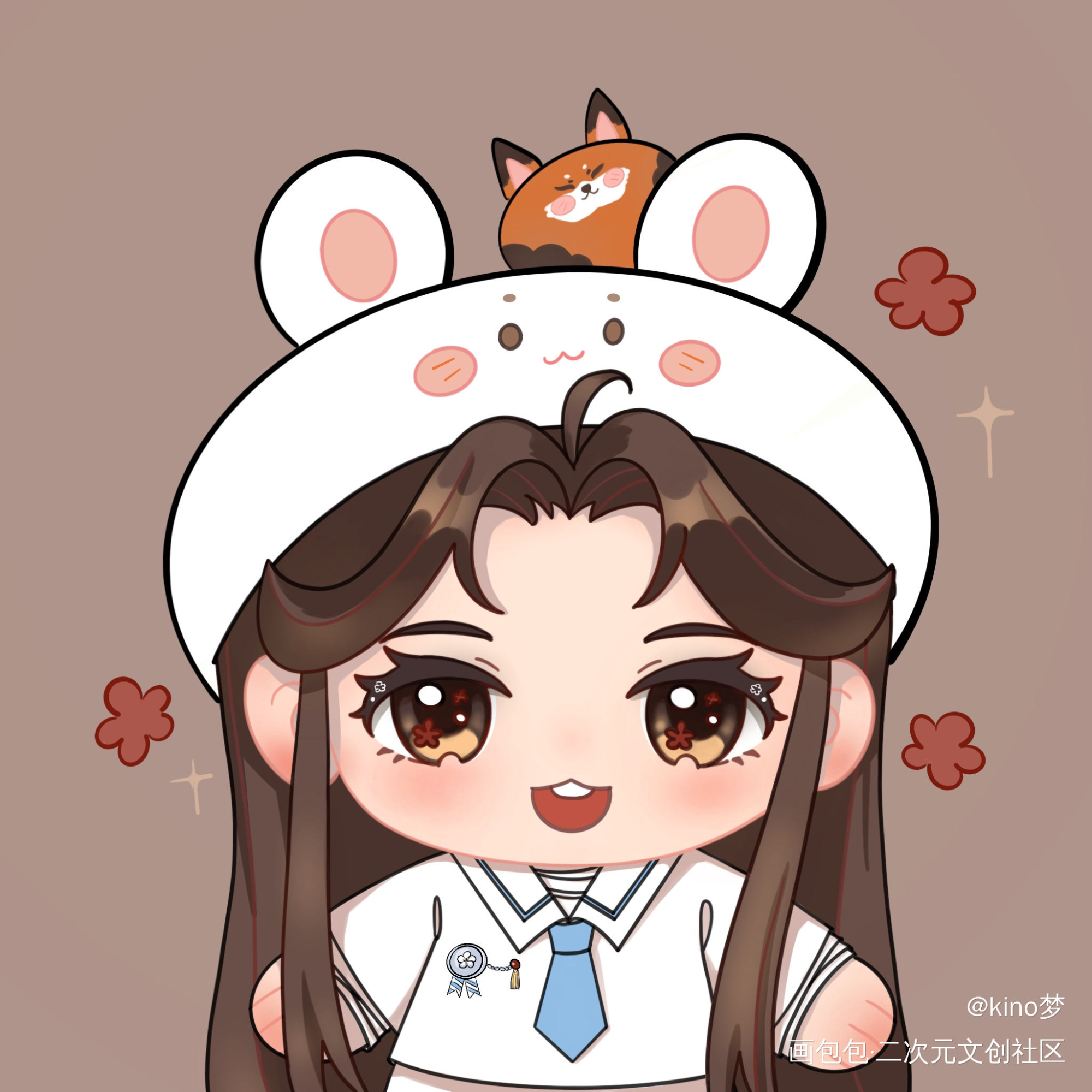 水手服怜怜_天官赐福无料众筹花怜谢怜平涂日系Q版插画墨香铜臭板绘绘画作品