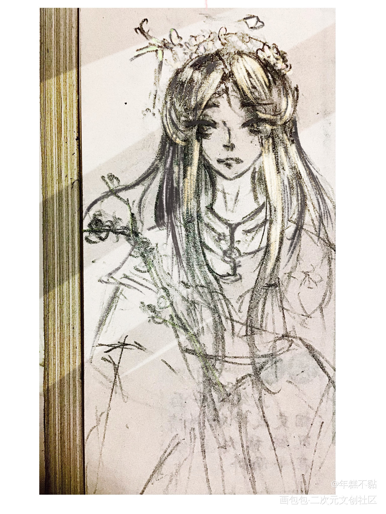 花神谢怜_天官赐福谢怜草图绘画作品