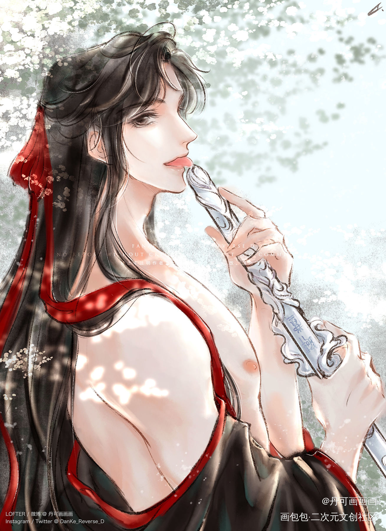 摸个老祖吃冰棍儿（bushi_魔道祖师忘羡魏婴魏无羡绘画作品