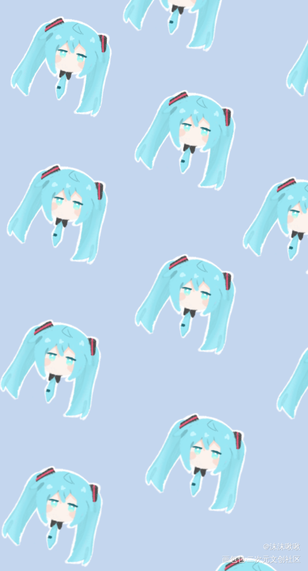 miku_miku初音未来平涂Q版初音miku绘画作品