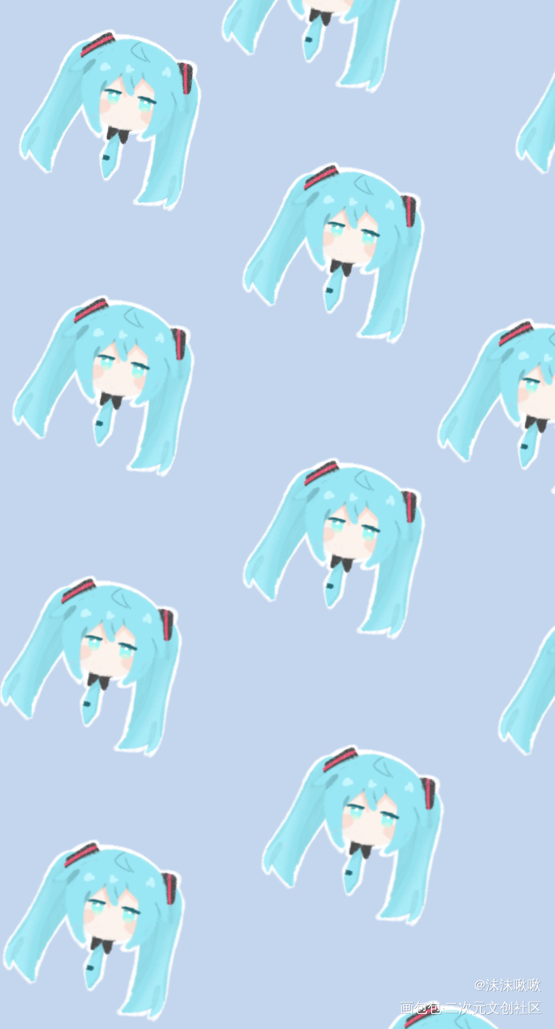 miku_miku初音未来平涂Q版初音miku绘画作品