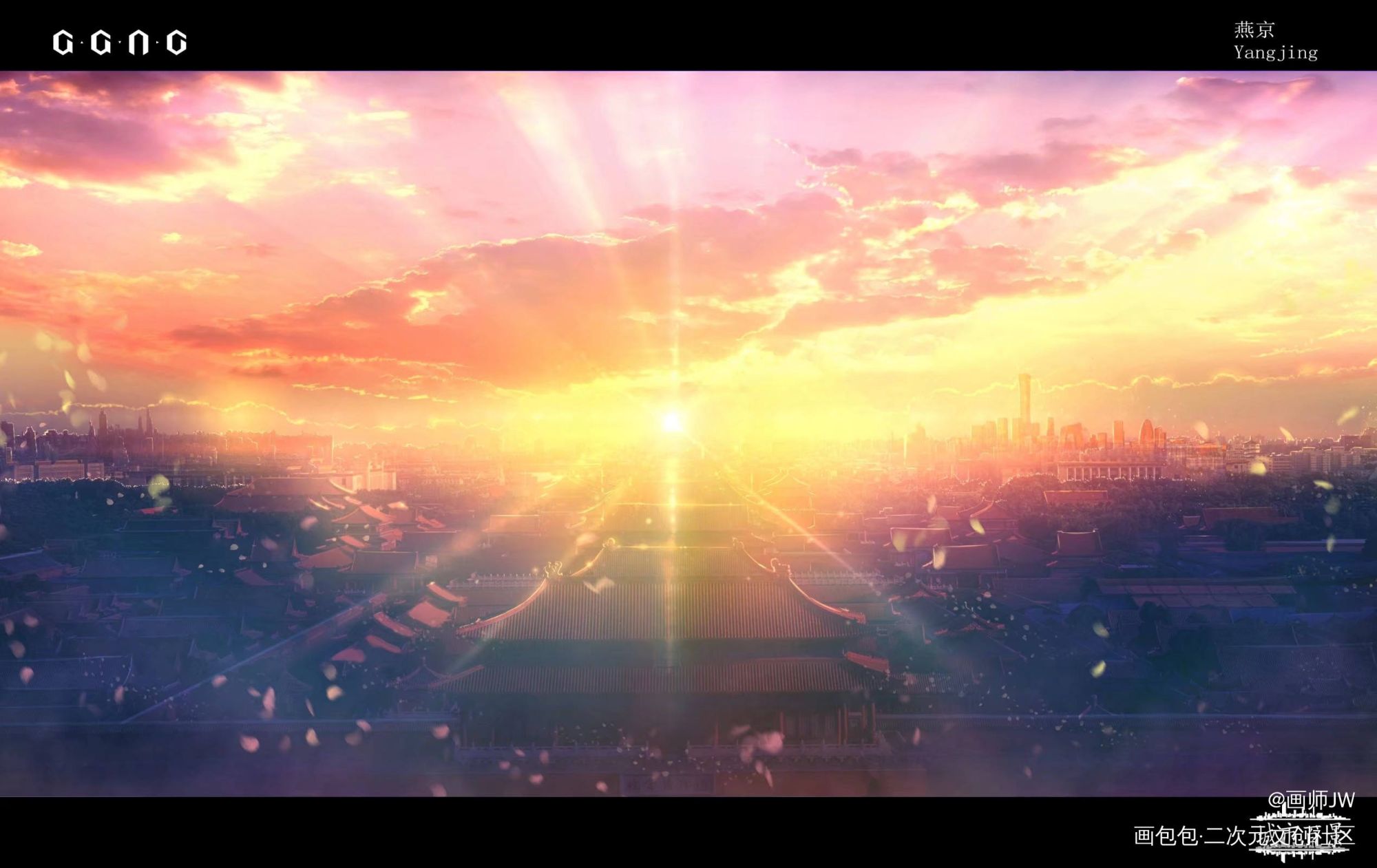 《城市百景》_手绘厚涂日系插画风景板绘插画壁纸绘画原创绘画作品
