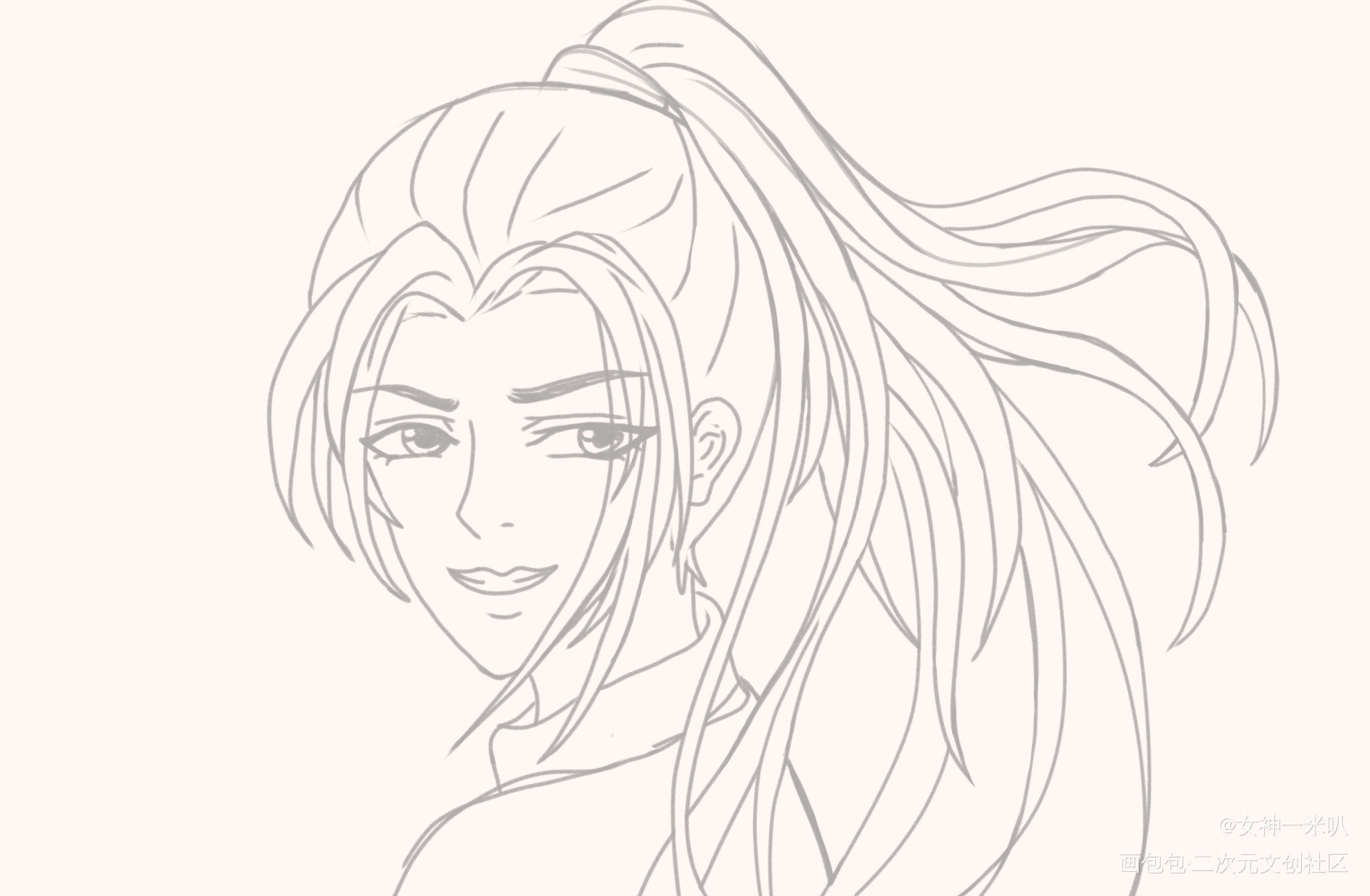墨燃～_二哈和他的白猫师尊燃晚墨燃摸鱼板绘绘画作品