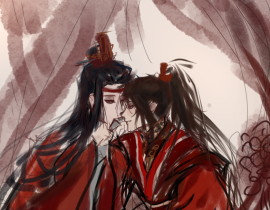 忘羡大婚草稿_绘画作品
