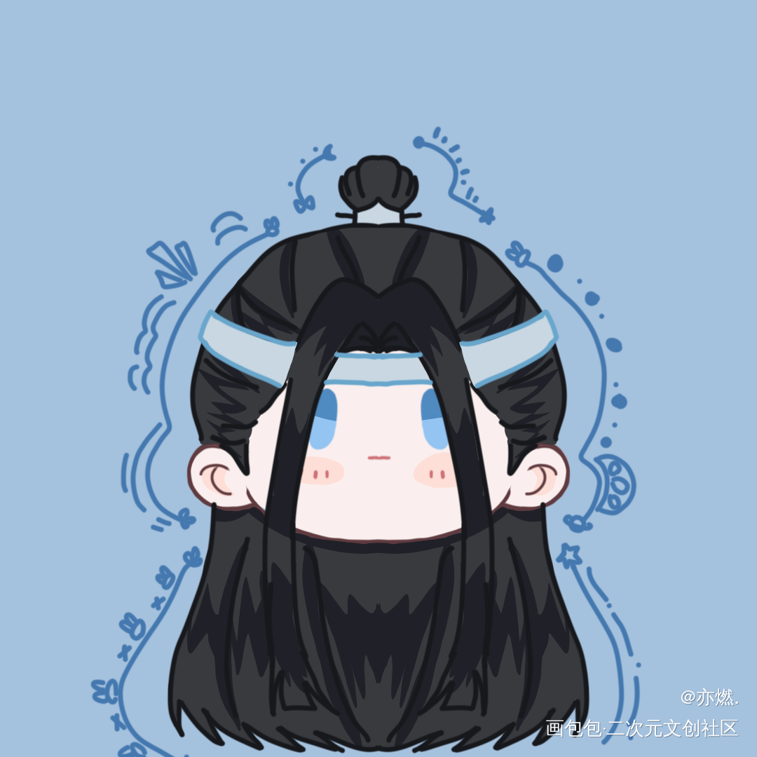 是羡羡和汪叽的头头_魔道祖师忘羡约稿绘画作品