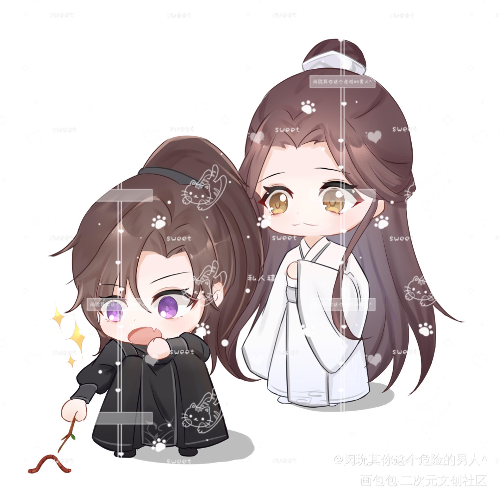 _二哈和他的白猫师尊燃晚Q版我要上首推绘画作品